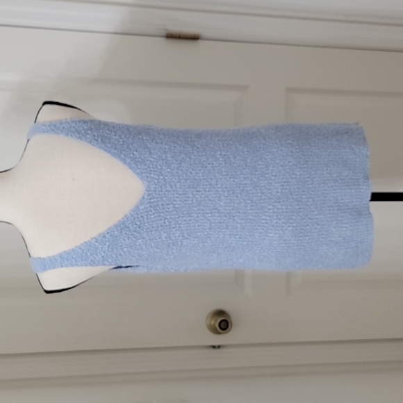 Anthropologie Moth Size L Knit Tank Top Sweater, Powder Blue, Exc Used Condition - Picture 4 of 11